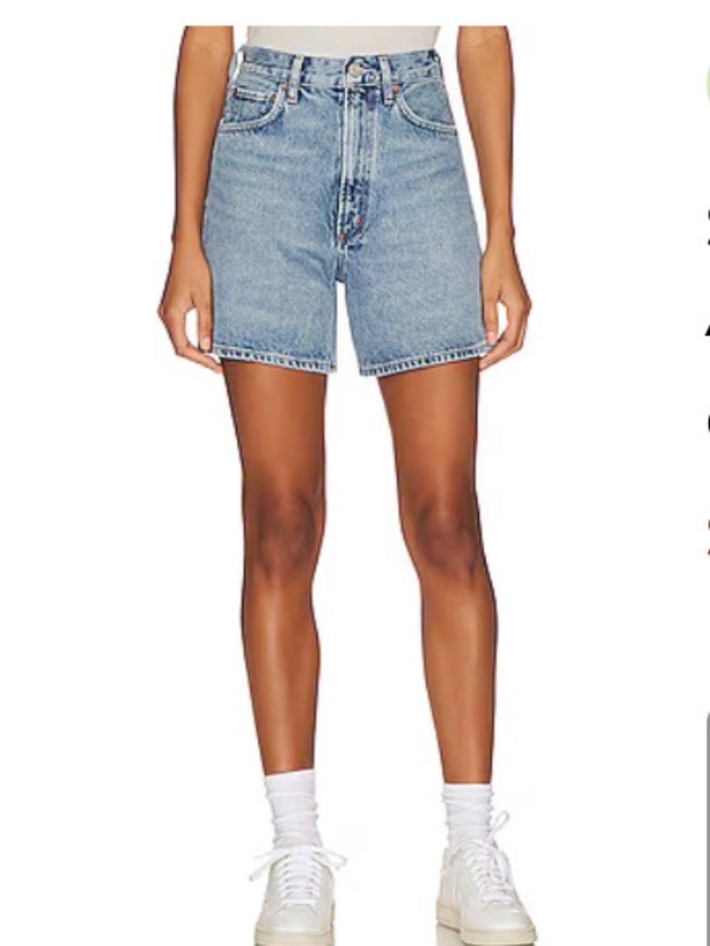 AGOLDE SHORT STELLA V WAIST DENIM BAGGY SHORT IN LIGHT BLUE SIZE 27